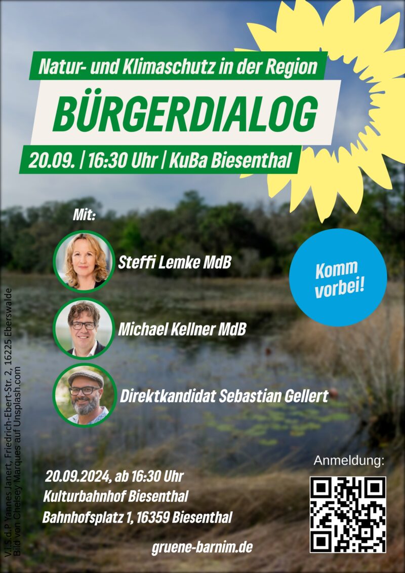 Bürgerdialog mit Steffi Lemke und Michael Kellner in Biesenthal